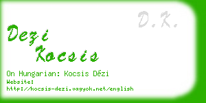 dezi kocsis business card