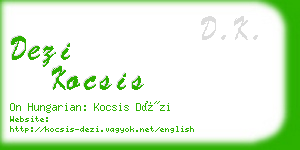 dezi kocsis business card